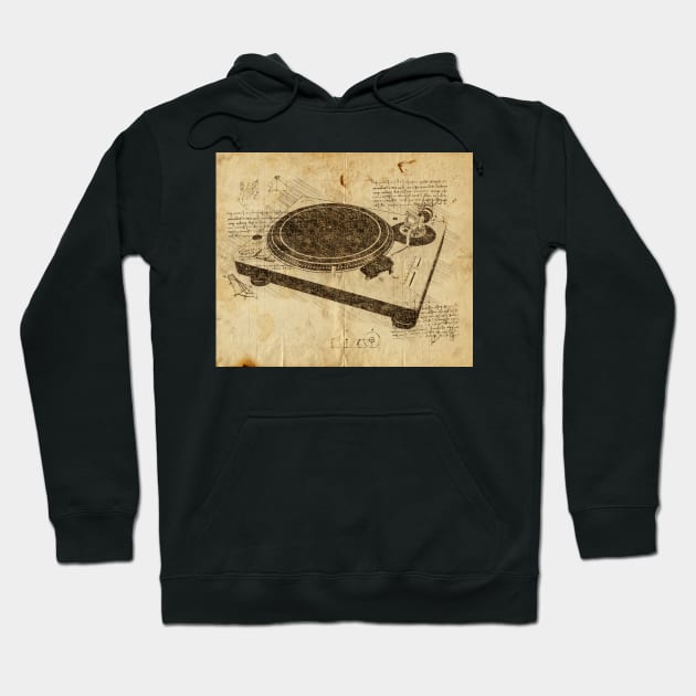 Da Vinci's Turntable Hoodie by Deisgns by A B Clark 